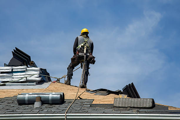 Professional Gutter Installation technician working in Olivia, NC